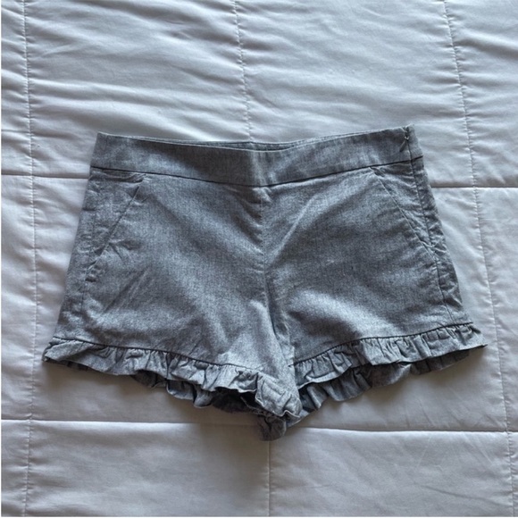 LOFT Grey Ruffle Shorts - Picture 5 of 7